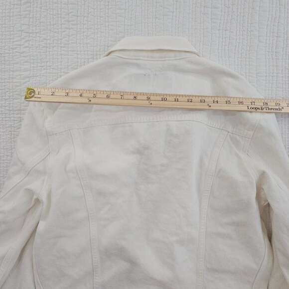 NEW Levi's Jacket Men's Size S White Denim Trucker Biker Jacket 723340292 NWT - Picture 12 of 15